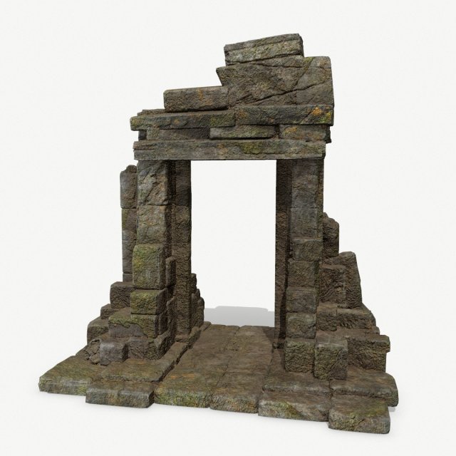 Ruin Gate 3D Model .c4d .max .obj .3ds .fbx .stl .blend 