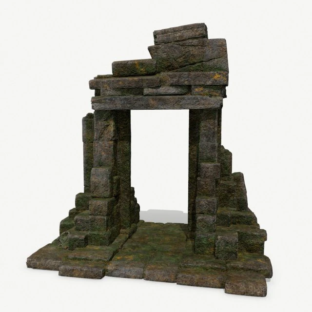 Ruin Gate 3D Model .c4d .max .obj .3ds .fbx .stl .blend 