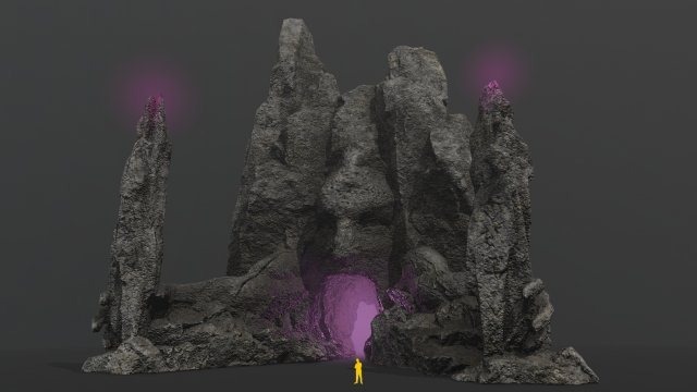 Rock Gate 3D Model .c4d .max .obj .3ds .fbx .stl .blend