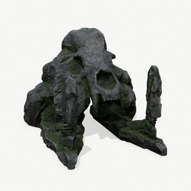 Skull Rock 3D Model .c4d .max .obj .3ds .fbx .stl .blend 