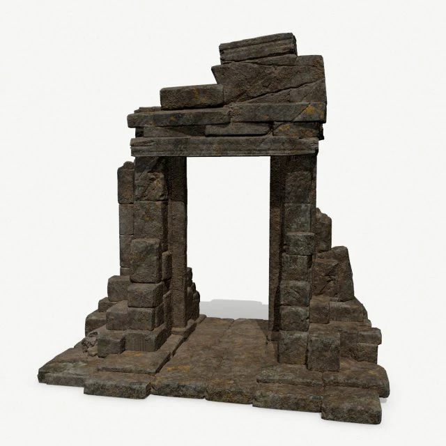 Ruin Gate 3D Model .c4d .max .obj .3ds .fbx .stl .blend 