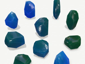 Set di cristalli Modello 3D