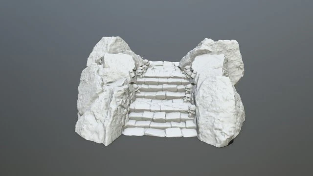 RuinStairsSTL 3D Print Model .c4d .max .obj .3ds .fbx .stl .blend 