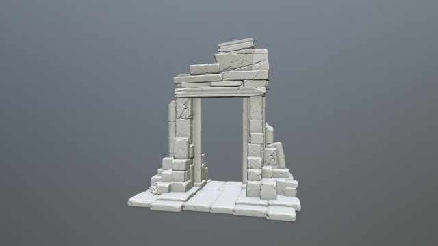 RuinGateSTL 3D Print Model .c4d .max .obj .3ds .fbx .stl .blend 