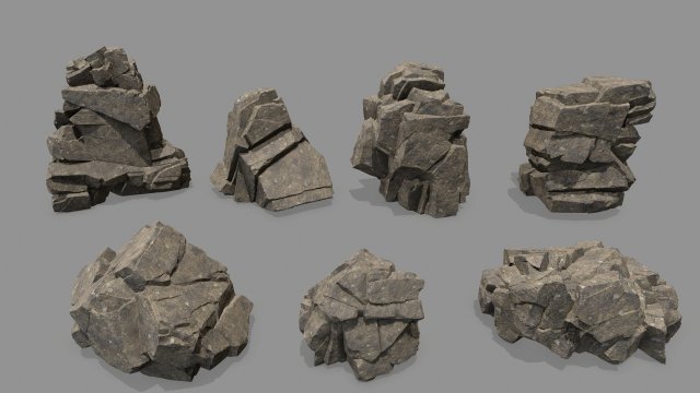 Sea rocks Model 3D .c4d .max .obj .3ds .fbx .stl .blend 