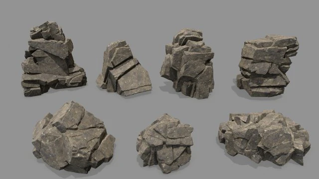 Sea rocks 3D Model .c4d .max .obj .3ds .fbx .stl .blend