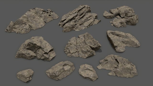 Sea rocks Model 3D .c4d .max .obj .3ds .fbx .stl .blend 
