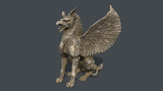 Statue Creature 3D Model .c4d .max .obj .3ds .fbx .stl .blend 