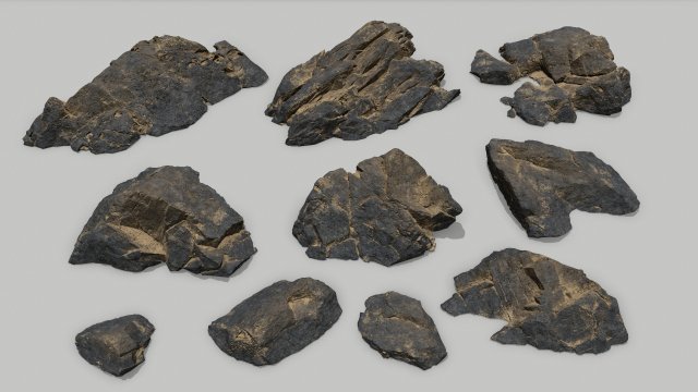 Sea rocks 3D Model .c4d .max .obj .3ds .fbx .stl .blend 