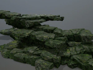 Mossy rocks 3D Model