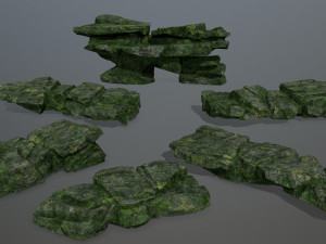 Mossy rocks 3D Model