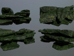 Mossy rocks 3D Model