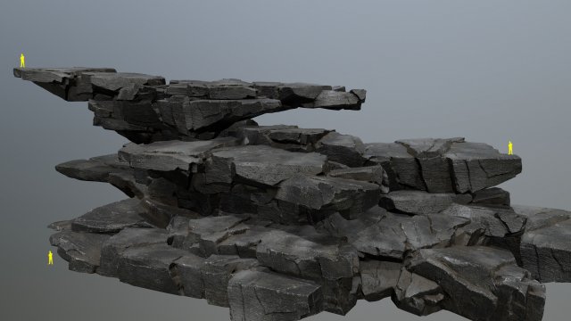 Cliff rocks Model 3D .c4d .max .obj .3ds .fbx .stl .blend 