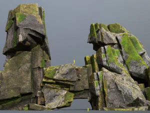 Bemooste Felsen 3D Modell