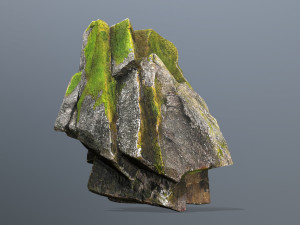 Mossy cliff rocks 3D-Modell