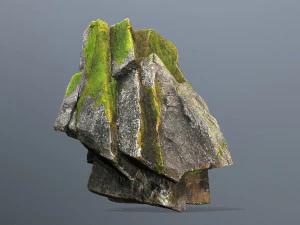 Mossy cliff rocks 3D Model