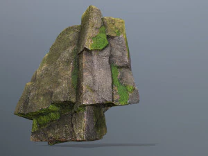 Mossy cliff rocks 3D Model