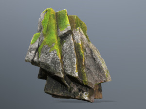 Mossy cliff rocks 3D-Modell
