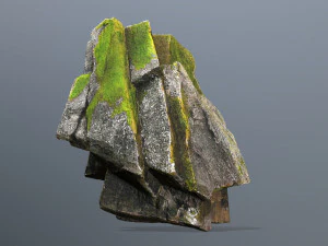 Mossy cliff rocks 3D Model