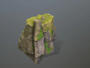 Mossy cliff rocks 3D Model