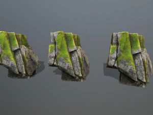 Mossy cliff rocks 3D Model