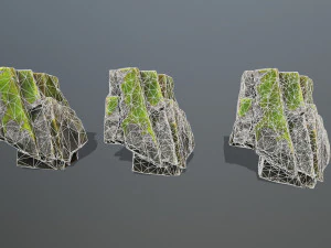 Mossy cliff rocks 3D Model