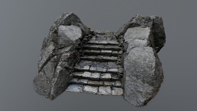 Ruin Stairs 3D मॉडल .c4d .max .obj .3ds .fbx .stl .blend 