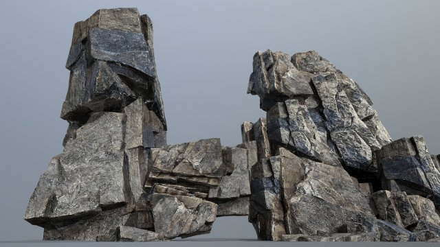 Cliff rocks 3D Модель .c4d .max .obj .3ds .fbx .stl .blend