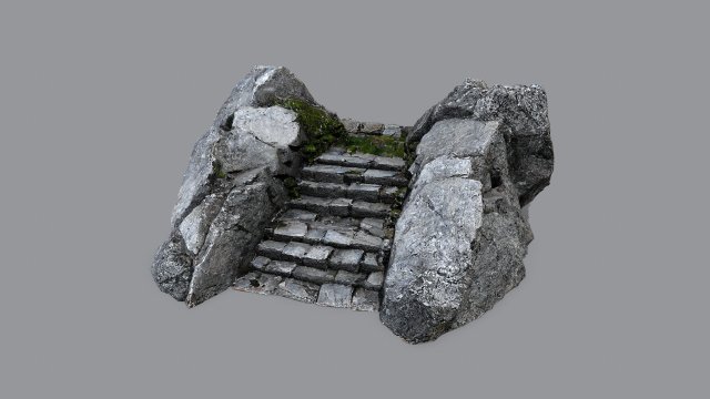 Ruin Stairs 3D-Modell .c4d .max .obj .3ds .fbx .stl .blend 