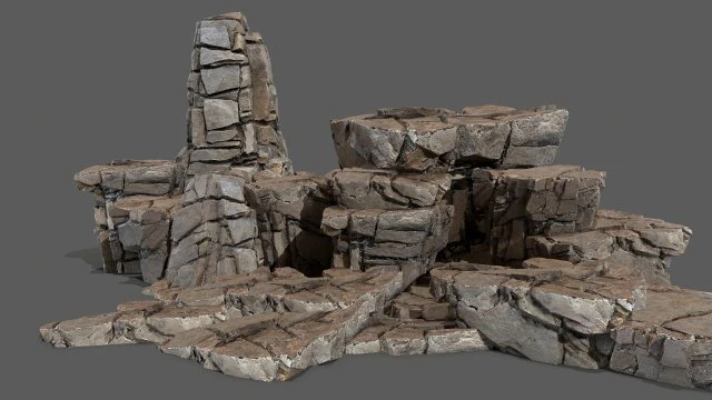 Cliff rocks 3D Model .c4d .max .obj .3ds .fbx .stl .blend 