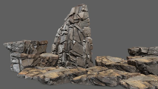 Desert rocks 3D 모델 .c4d .max .obj .3ds .fbx .stl .blend 