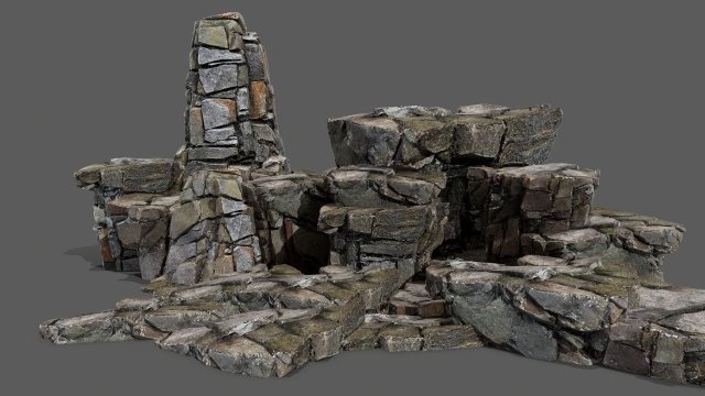 Desert rocks 3D 모델 .c4d .max .obj .3ds .fbx .stl .blend 