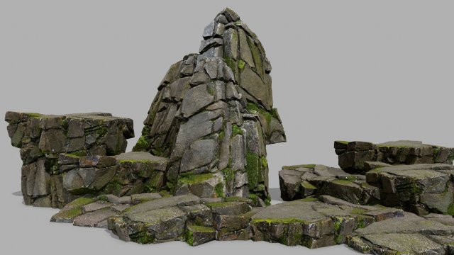 Cliff rocks 3D Model .c4d .max .obj .3ds .fbx .stl .blend 