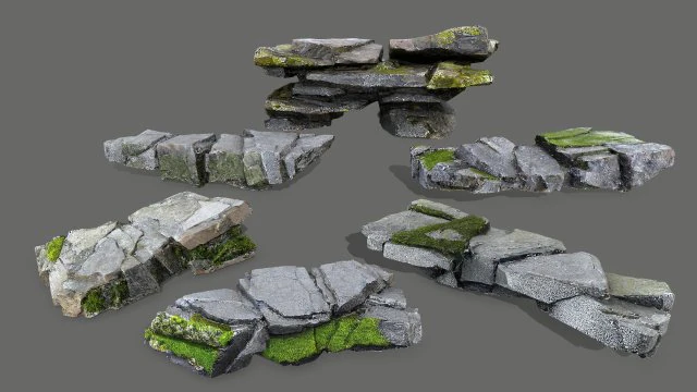 Cliff rocks 3D Model .c4d .max .obj .3ds .fbx .stl .blend 