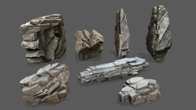 Cliff rocks 3D Model .c4d .max .obj .3ds .fbx .stl .blend 
