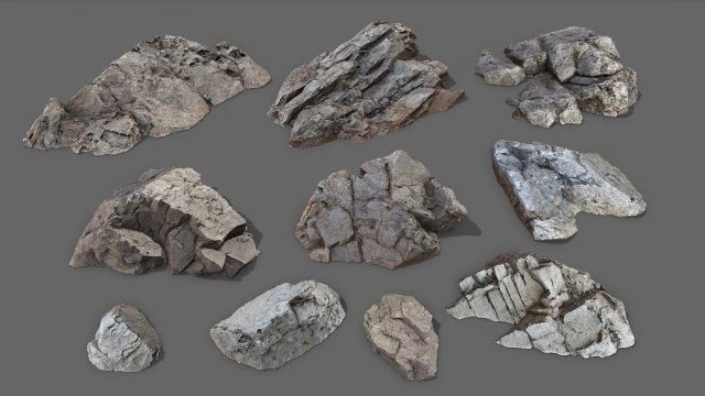 Desert rocks 3D Model .c4d .max .obj .3ds .fbx .stl .blend 