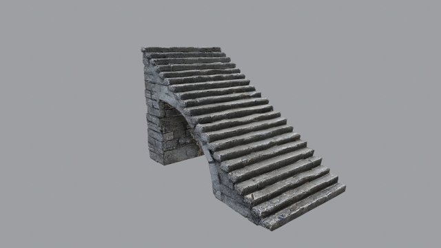 Stairs 3D Model .c4d .max .obj .3ds .fbx .stl .blend 