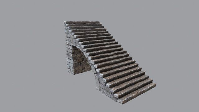 Stairs Model 3D .c4d .max .obj .3ds .fbx .stl .blend 