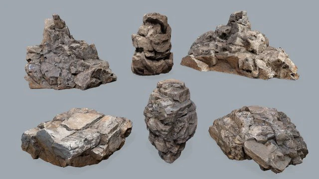 Desert rocks 3D Model .c4d .max .obj .3ds .fbx .stl .blend 