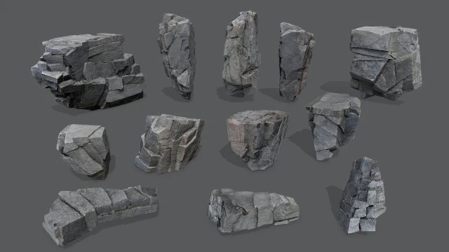 Cliff rocks 3D Model .c4d .max .obj .3ds .fbx .stl .blend 