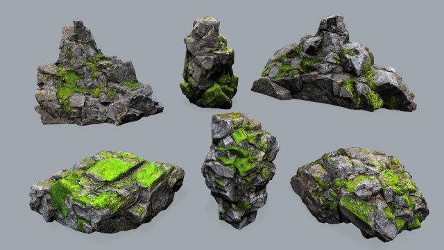 Forest rocks 3D मॉडल .c4d .max .obj .3ds .fbx .stl .blend 