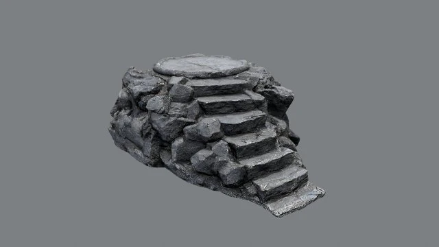 Temple stairs 1 3D Model .c4d .max .obj .3ds .fbx .stl .blend