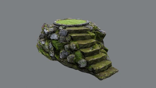 Temple stairs 1 3D Model .c4d .max .obj .3ds .fbx .stl .blend 