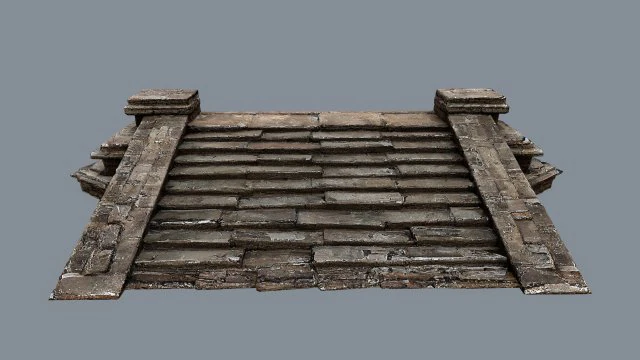 Ruin Stairs 3D Model .c4d .max .obj .3ds .fbx .stl .blend 