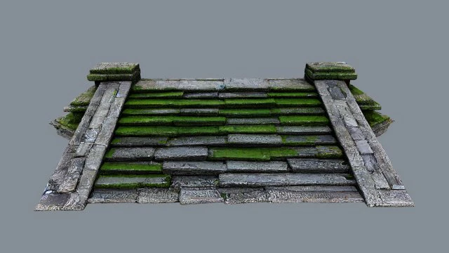 Ruin Stairs 3D Model .c4d .max .obj .3ds .fbx .stl .blend 