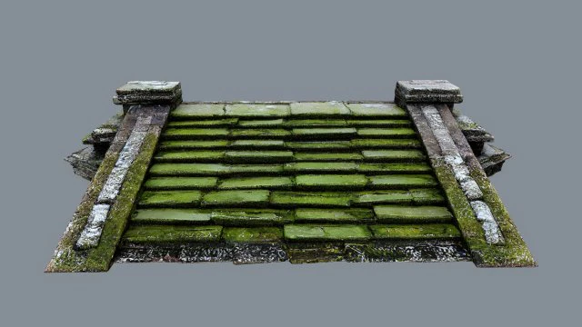 Ruin Stairs 3D Model .c4d .max .obj .3ds .fbx .stl .blend
