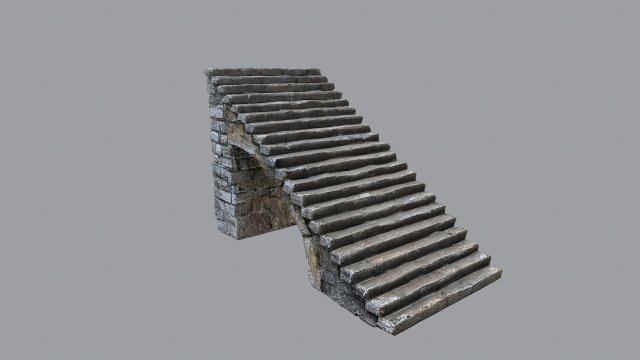 Stairs 3D Model .c4d .max .obj .3ds .fbx .stl .blend 
