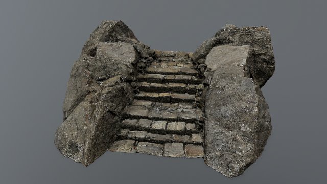 Ruin Stairs 3D मॉडल .c4d .max .obj .3ds .fbx .stl .blend
