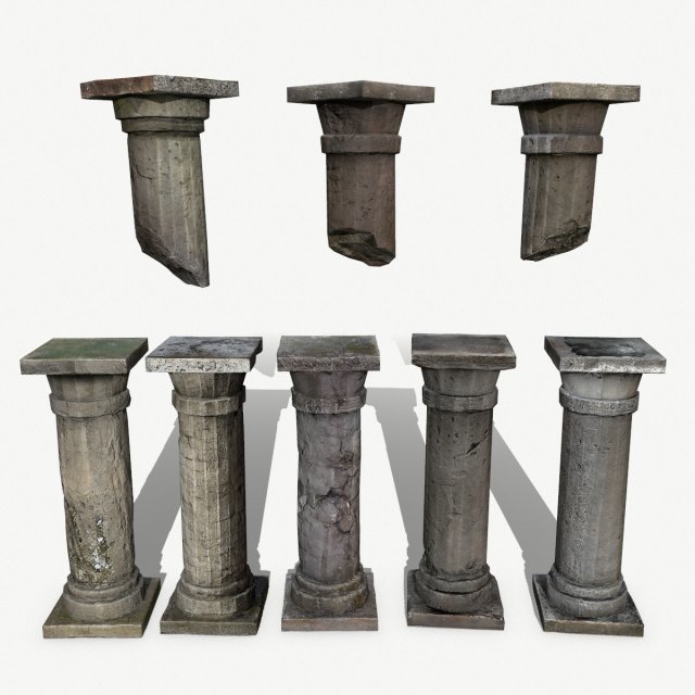 Castle pillar Model 3D .c4d .max .obj .3ds .fbx .stl .blend 