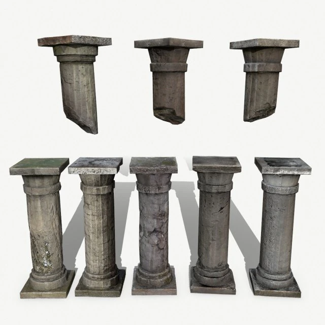 Castle pillar 3D Model .c4d .max .obj .3ds .fbx .stl .blend 